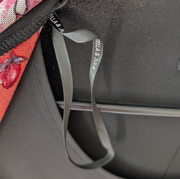 Stella and Julie black and red dress with sheer floral attached cardigan - Picture 6 of 11